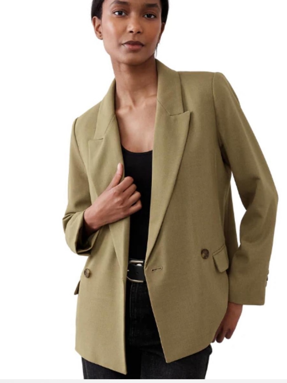 Banana Republic Boyfriend Blazer Martini Olive Size 8